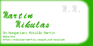martin mikulas business card